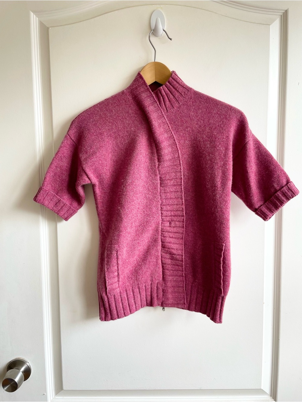 Rivamonti Womens Wrap Style Wool Alpaca Raspberry Mauve Sweater S Brunello
